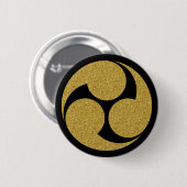 [Family Crests] Left-hand Mitsudomoe Runde Button (Vorne & Hinten)