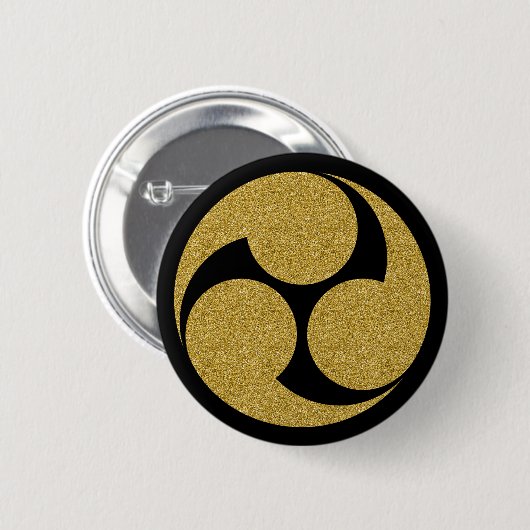 [Family Crests] Left-hand Mitsudomoe Runde Button (Vorne & Hinten)