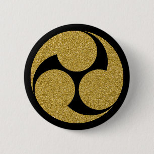 [Family Crests] Left-hand Mitsudomoe Runde Button