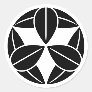 [Family Crests] Nine bamboo leaves Runder Aufkleber