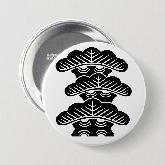 [Family Crests] Right-aligned 3tiered pine trees Button (Vorne & Hinten)