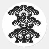[Family Crests] Right-aligned 3tiered pine trees Runder Aufkleber (Vorderseite)