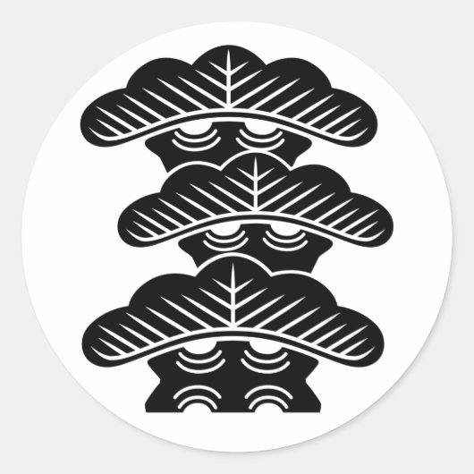 [Family Crests] Right-aligned 3tiered pine trees Runder Aufkleber (Vorderseite)