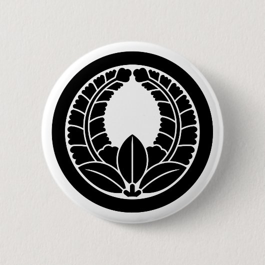 [Family Crests] Rising wisteria with circle Button (Vorderseite)