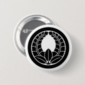 [Family Crests] Rising wisteria with circle Button (Vorne & Hinten)