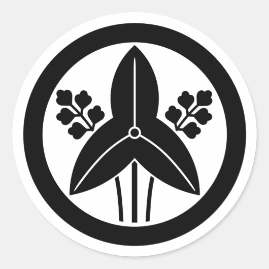 [Family Crests] Threeleaf arrowhead with circle Runder Aufkleber (Vorderseite)