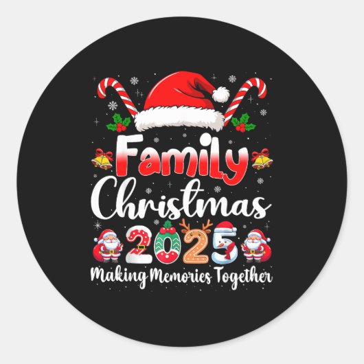 Family Crew Christmas Squad 2025 Funny Xmas Matchi Runder Aufkleber (Vorderseite)