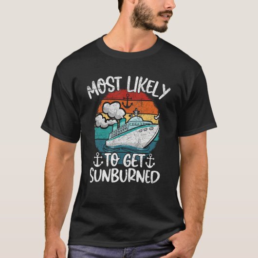 Family Cruise 2023 Most Likely To Get Sunburned T-Shirt (Vorderseite)