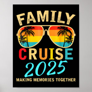 Family Cruise 2025 Beach Matching Sommerurlaub Poster