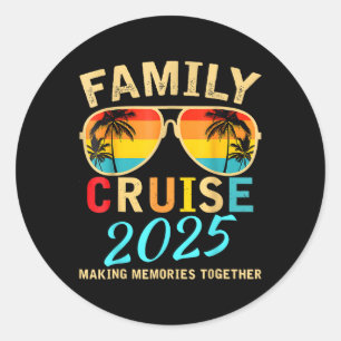 Family Cruise 2025 Beach Matching Sommerurlaub Runder Aufkleber