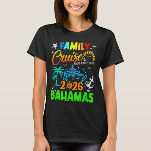 Family Cruise 2026 Bahamas Cruising Together Squad T-Shirt (Vorderseite)