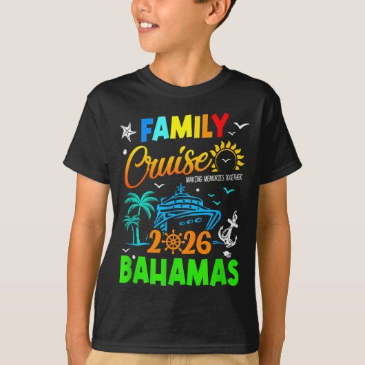 Family Cruise 2026 Bahamas Cruising Together Squad T-Shirt (Vorderseite)