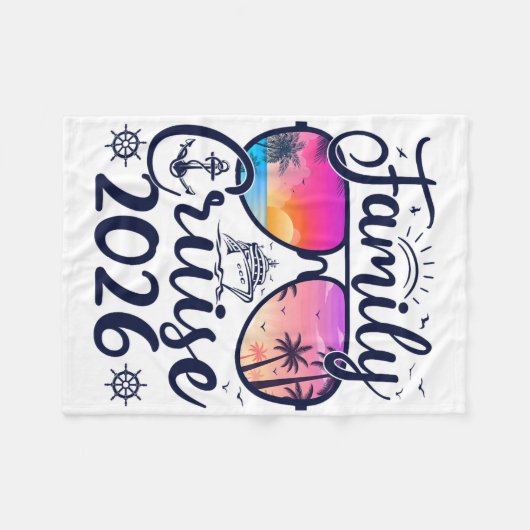 Family Cruise 2026 Summer Vacation Matching Family Fleecedecke (Vorderseite (Horizontal))