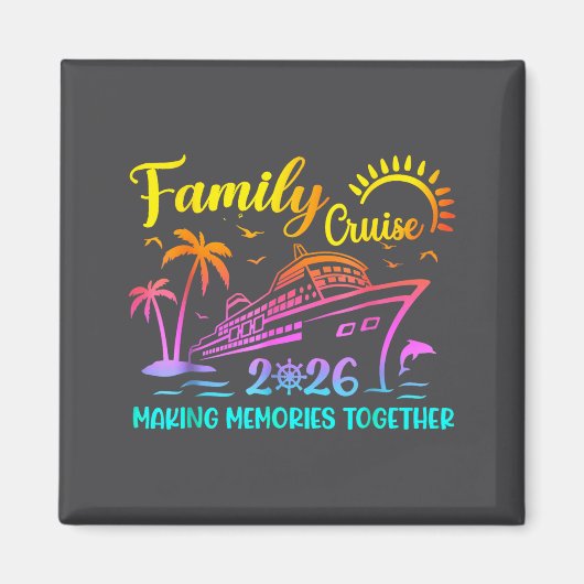 Family Cruise 2026 Summer Vacation Matching Family Magnet (Vorne)