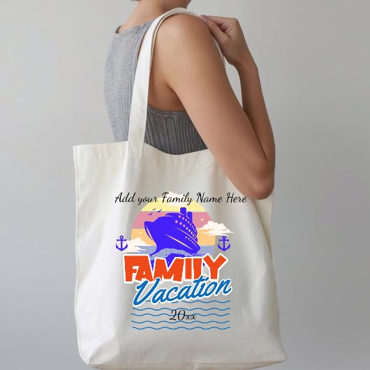 Family CRUISE Blue/Orange Sunset PERSONALIZE Tragetasche