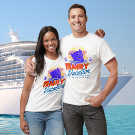 Family Cruise Blue Orange Sunset T - Shirt