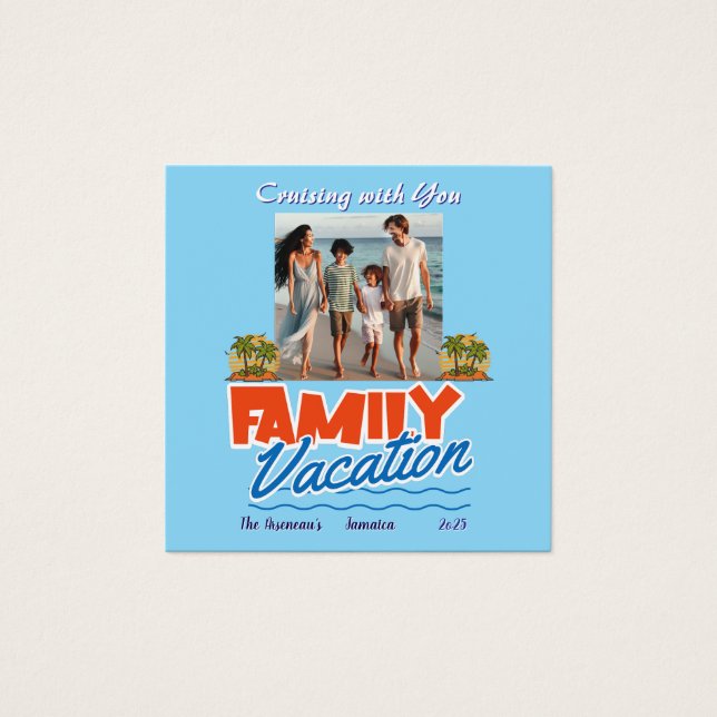 Family Cruise Blue Tropical Flexible Foto Magnet (Vorderseite)