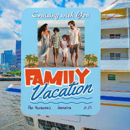 Family Cruise Blue Tropical Personalize Magnet