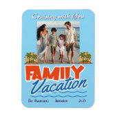 Family Cruise Blue Tropical Personalize Magnet (Vertikal)