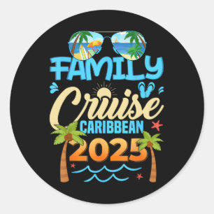 Family Cruise Caribbean 2025 Matching Vacation 202 Runder Aufkleber