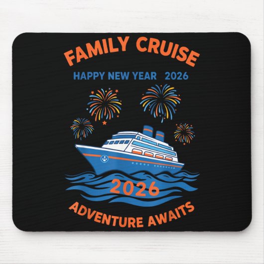 Family Cruise Happy New Year 2026 Adventure Mousepad (Vorne)