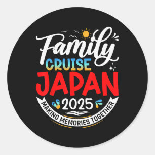 Family Cruise Japan 2025 Matching Family Vacation Runder Aufkleber