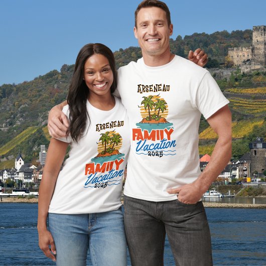 Family Cruise Orange/Black PERSONALIZE T - Shirt