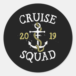 Family Cruise Squad 2019 T Shirt Urlaub Vintag Runder Aufkleber