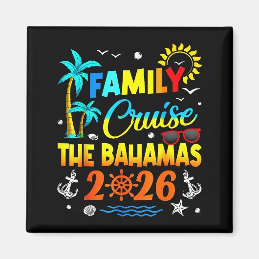 Family Cruise The Bahamas 2026 Summer Matching Vac Magnet (Vorne)