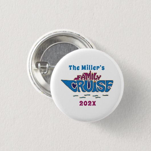 Family Cruise Word Art Custom Button (Vorne & Hinten)