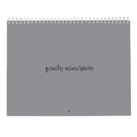 Family Customisable Calendar Kalender (Rückseite)