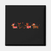 Family Dachshund Santa Sleigh Reindeer Snow Christ Magnet (Vorne)