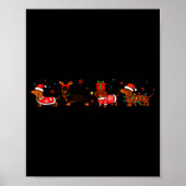 Family Dachshund Santa Sleigh Reindeer Snow Christ Poster (Vorne)