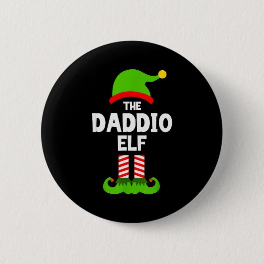 Family Daddio Elf Christmas Matching Pajama Funny Button (Vorderseite)