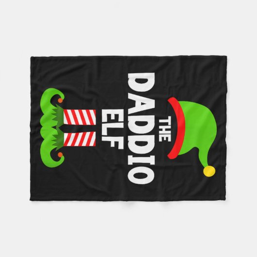 Family Daddio Elf Christmas Matching Pajama Funny  Fleecedecke (Vorderseite (Horizontal))