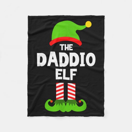 Family Daddio Elf Christmas Matching Pajama Funny  Fleecedecke (Vorderseite)