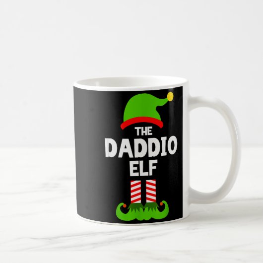 Family Daddio Elf Christmas Matching Pajama Funny  Kaffeetasse (Rechts)