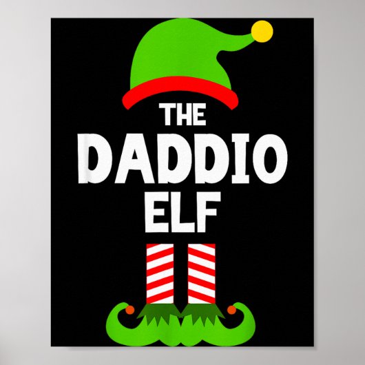 Family Daddio Elf Christmas Matching Pajama Funny  Poster (Vorne)