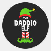 Family Daddio Elf Christmas Matching Pajama Funny Runder Aufkleber (Vorderseite)