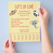 Family Daycare Jungle Animal Theme Tearaway Flyer (Hand)