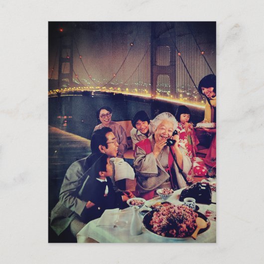 Family Dining at the Bridge Postkarte (Vorderseite)