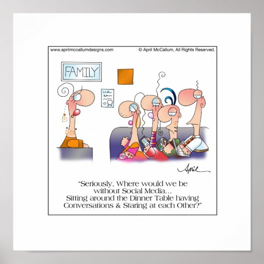 FAMILY DINNER Cartoon Poster von April McCallum (Vorne)