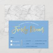 FAMILY DINNER UAWG Imitate Goldblume RSVP Karte (Vorne/Hinten)
