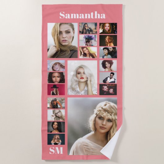 Family DIY 19 Foto beste Freundin Sake Paare Monog Strandtuch (Vorderseite)