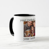 Family & Dog Photo Mug Personalized Gift Tasse (Vorderseite Links)