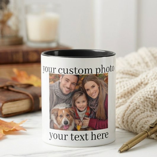 Family & Dog Photo Mug Personalized Gift Tasse