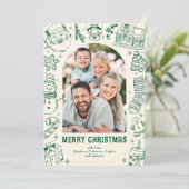 Family Doodle Foto Weihnachten (Stehend Vorderseite)