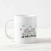 Family Doodle Niedliche Kinder Hand Zeichnend Kaffeetasse (Links)