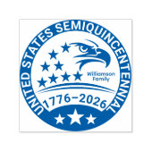 Family Eagle 1776–2026 Patriotic Address Seal Mark Permastempel (Design)