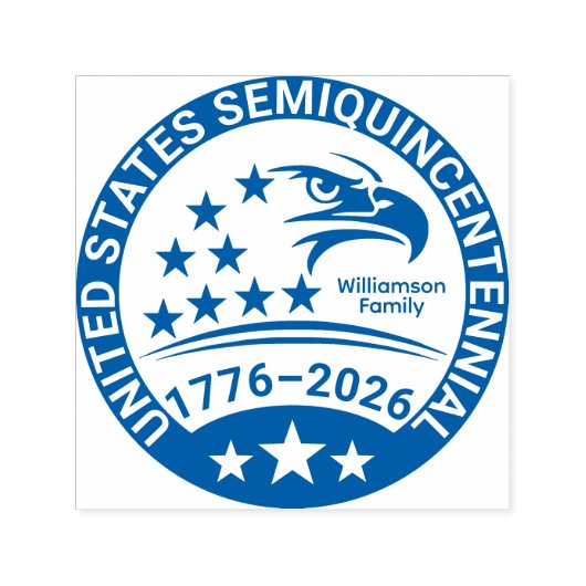 Family Eagle 1776–2026 Patriotic Address Seal Mark Permastempel (Design)